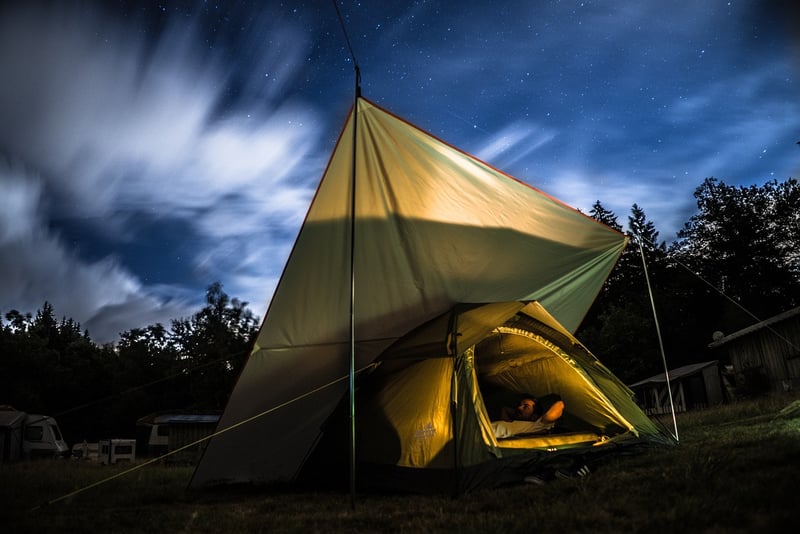 Glamping tent in the wilderness
